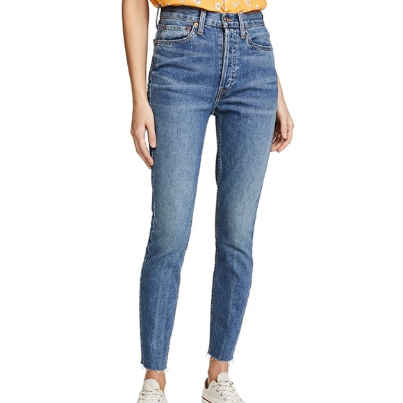 RE/DONE High Rise Ankle Crop Jeans - Picture 2 of 6